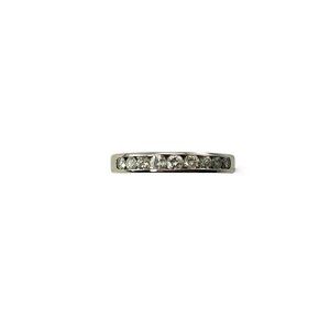 Vintage 14 Karat White Gold Diamond Wedding Band Ring  #11587
